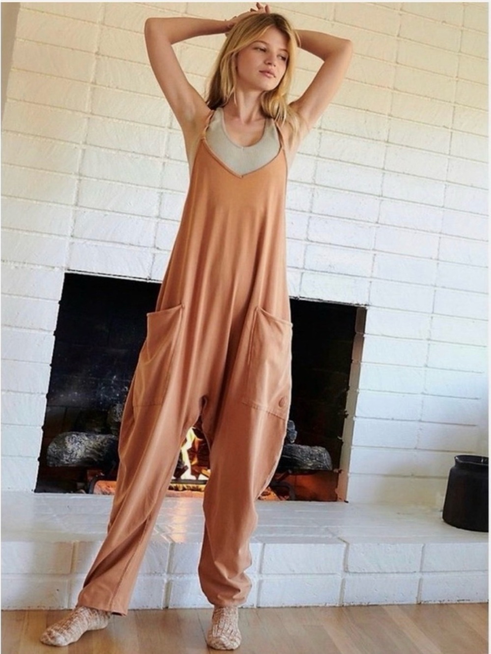 FP Movement by Free People- Hot Shot Onesie- Toasted Coconut Color - Picture 2 of 7